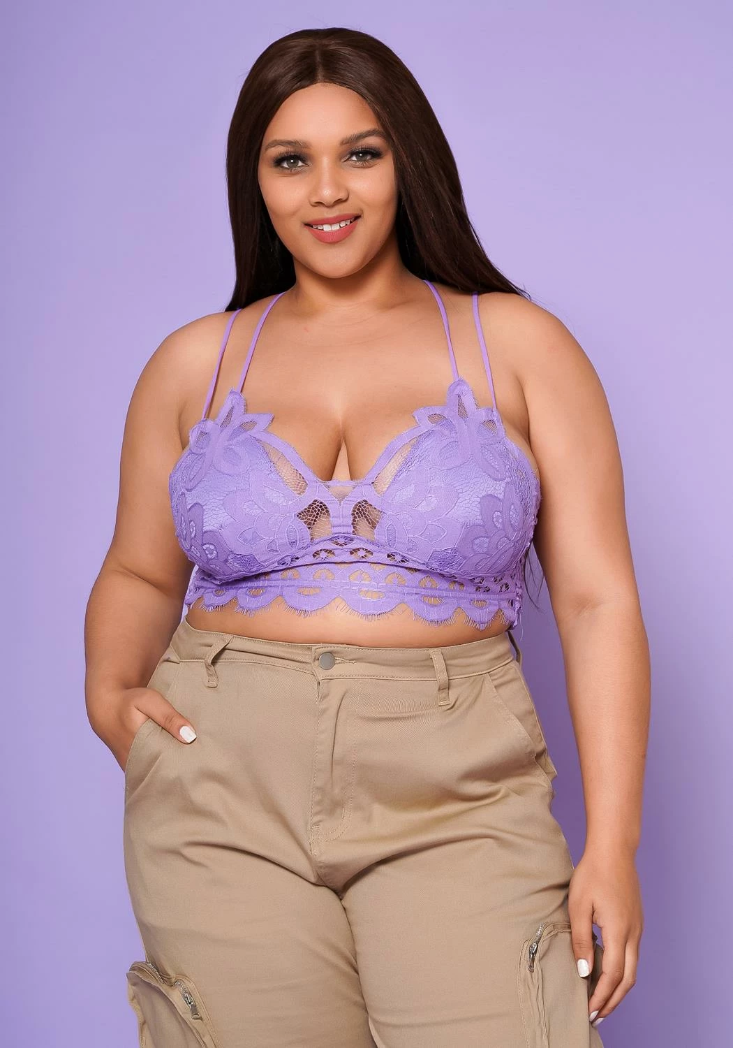 Asoph Plus Size Crochet Cami Crop Top 2 Asoph Plus Size Crochet Cami Crop Top - Image 2