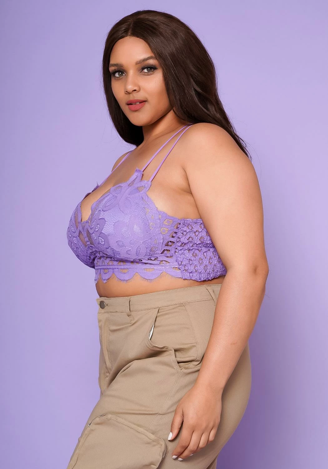 Asoph Plus Size Crochet Cami Crop Top 4 Asoph Plus Size Crochet Cami Crop Top - Image 4