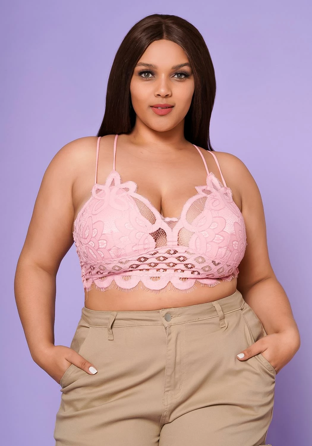 Asoph Plus Size Crochet Cami Crop Top 1 Asoph Plus Size Crochet Cami Crop Top
