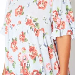 Asoph Plus Size Floral Print Relaxed Fit Tee Shirt -Radiant Drape Sales 2017522 278 4