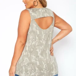 Asoph Plus Size Camo Print Open Back Tank Top -Radiant Drape Sales 2017576 125 3