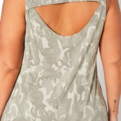 Asoph Plus Size Camo Print Open Back Tank Top -Radiant Drape Sales 2017576 125 4