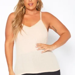 Asoph Plus Size Lace Trim Cami Top