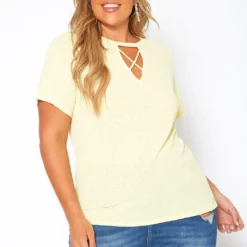 Asoph Plus Size Waffle Knit Crew Neck Tee Shirt
