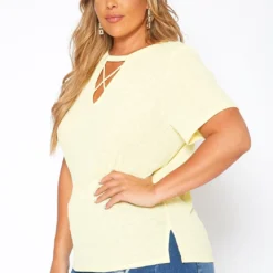 Asoph Plus Size Waffle Knit Crew Neck Tee Shirt -Radiant Drape Sales 2017587 105 2