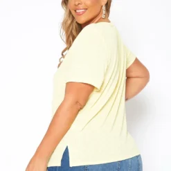 Asoph Plus Size Waffle Knit Crew Neck Tee Shirt -Radiant Drape Sales 2017587 105 3