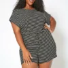 Asoph Plus Size Striped Relaxed Fit Romper