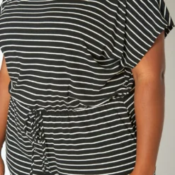 Asoph Plus Size Striped Relaxed Fit Romper 9 Asoph Plus Size Striped Relaxed Fit Romper -Radiant Drape Sales 2017629 001 4