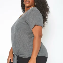 Asoph Plus Size Crochet Trim V Neck Shirt -Radiant Drape Sales 2017630 108 2