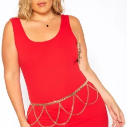 Rosalyn Tiered Gold Chain Waist Belt