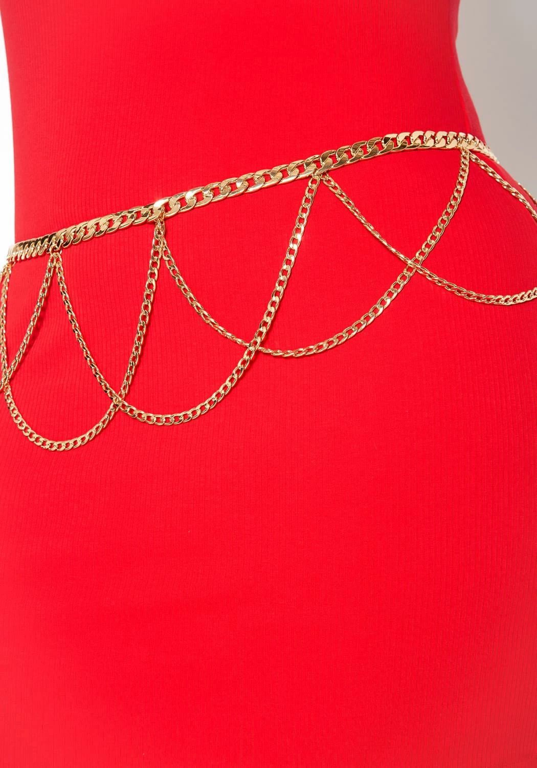 Rosalyn Tiered Gold Chain Waist Belt 2 Rosalyn Tiered Gold Chain Waist Belt - Image 2