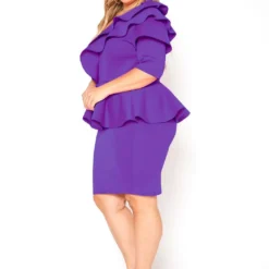 Asoph Plus Size One Shoulder Ruffle Tier Mini Dress 7 Asoph Plus Size One Shoulder Ruffle Tier Mini Dress -Radiant Drape Sales 2017671 002 2
