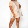 Asoph Plus Size Distressed Tie Dye Mini Dress