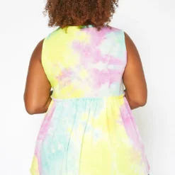 Asoph Plus Size Tie Dye Sleeveless Flare Blouse -Radiant Drape Sales 2017778 145 3
