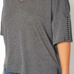 Asoph Plus Size Comfy Knit V Neck Tee Shirt -Radiant Drape Sales 2017802 108 4