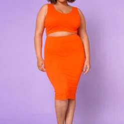 Asoph Plus Size Basic Tank Crop Top & Midi Skirt Set 8 Asoph Plus Size Basic Tank Crop Top & Midi Skirt Set -Radiant Drape Sales 2017807 004 3