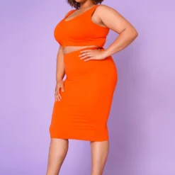 Asoph Plus Size Basic Tank Crop Top & Midi Skirt Set 9 Asoph Plus Size Basic Tank Crop Top & Midi Skirt Set -Radiant Drape Sales 2017807 004 4