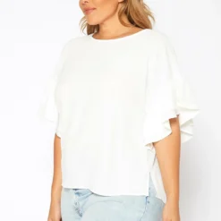 Asoph Plus Size Ruffle Trim Short Sleeve Top -Radiant Drape Sales 2017859 002 2