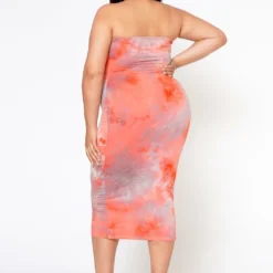 Plus Size Tie Dye Tube Midi Dress -Radiant Drape Sales 2017895 001 3