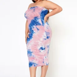 Plus Size Tie Dye Tube Midi Dress -Radiant Drape Sales 2017895 002 2