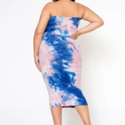 Plus Size Tie Dye Tube Midi Dress -Radiant Drape Sales 2017895 002 3