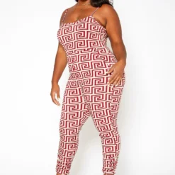 Asoph Plus Size Greek Key Print Cami Jumpsuit -Radiant Drape Sales 2017900 283 2