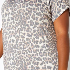 Asoph Plus Size Ashy Leopard Print Curved Hem Maxi Dress -Radiant Drape Sales 2017914 361 4