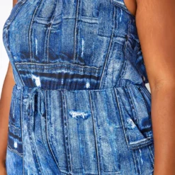 Asoph Plus Size Denim Print Bodycon Jumpsuit -Radiant Drape Sales 2017919 290 3