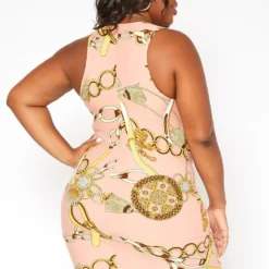 Asoph Plus Size Chain Link Print Mini Dress -Radiant Drape Sales 2017926 126 3