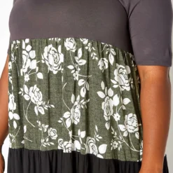 Asoph Plus Size Rose Floral Color Block Mini Dress -Radiant Drape Sales 2017928 125 4