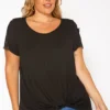 Asoph Plus Size Crochet Hem Short Sleeve Shirt