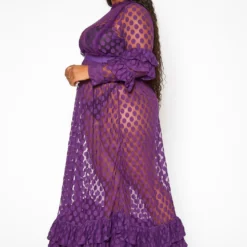 Asoph Plus Size Polka Dot Mesh Flare Maxi Dress 7 Asoph Plus Size Polka Dot Mesh Flare Maxi Dress -Radiant Drape Sales 2017938 145 2