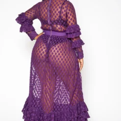 Asoph Plus Size Polka Dot Mesh Flare Maxi Dress 8 Asoph Plus Size Polka Dot Mesh Flare Maxi Dress -Radiant Drape Sales 2017938 145 3