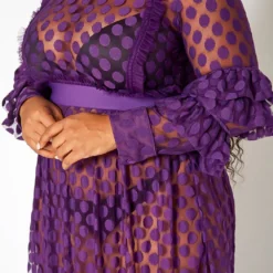 Asoph Plus Size Polka Dot Mesh Flare Maxi Dress 9 Asoph Plus Size Polka Dot Mesh Flare Maxi Dress -Radiant Drape Sales 2017938 145 4