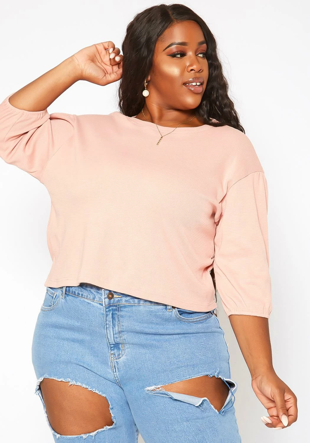 Asoph Plus Size Relaxed Fit Crew Neck Top 2 Asoph Plus Size Relaxed Fit Crew Neck Top - Image 2