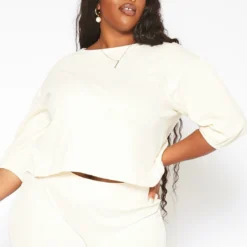 Asoph Plus Size Relaxed Fit Crew Neck Top