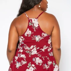 Asoph Plus Size Floral Print V Neck Cami Top -Radiant Drape Sales 2018002 283 3