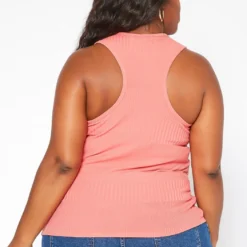 Asoph Plus Size Basic Ribbed Scoop Neck Tank Top -Radiant Drape Sales 2018003 144 3