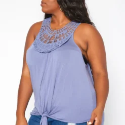 Asoph Plus Size Crochet Hem Tassel Front Tank Top -Radiant Drape Sales 2018034 003 2
