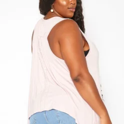 Asoph Plus Size Lace Hem V Neck Tank Top -Radiant Drape Sales 2018035 119 3