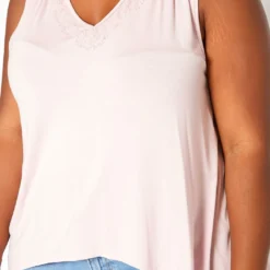 Asoph Plus Size Lace Hem V Neck Tank Top -Radiant Drape Sales 2018035 119 4