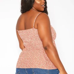 Asoph Plus Size Dainty Floral Print Smocked Cami Top -Radiant Drape Sales 2018036 109 3