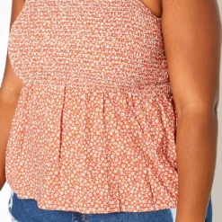 Asoph Plus Size Dainty Floral Print Smocked Cami Top -Radiant Drape Sales 2018036 109 4