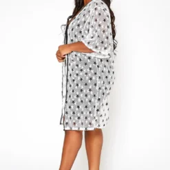 Asoph Plus Size Star Pattern Open Front Kimono Cardigan -Radiant Drape Sales 2018037 952 2