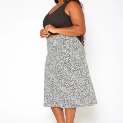 Asoph Plus Size Leopard Print High Waist Midi Skirt -Radiant Drape Sales 2018052 172 2