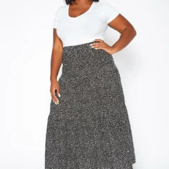 Asoph Plus Size Dainty Floral Print Maxi Flare Skirt -Radiant Drape Sales 2018086 107 2