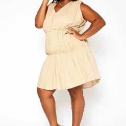 Asoph Plus Size Tiered Puffy Flare Mini Dress 8 Asoph Plus Size Tiered Puffy Flare Mini Dress -Radiant Drape Sales 2018090 142 3