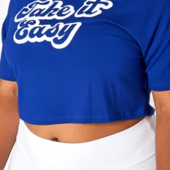 Asoph Plus Size Take It Easy Statement Crop Top -Radiant Drape Sales 2018104 218 4