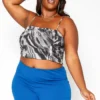 Asoph Plus Size Statement Print Ruched Cami Top