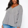 Asoph Plus Size Relaxed Fit Peplum Top